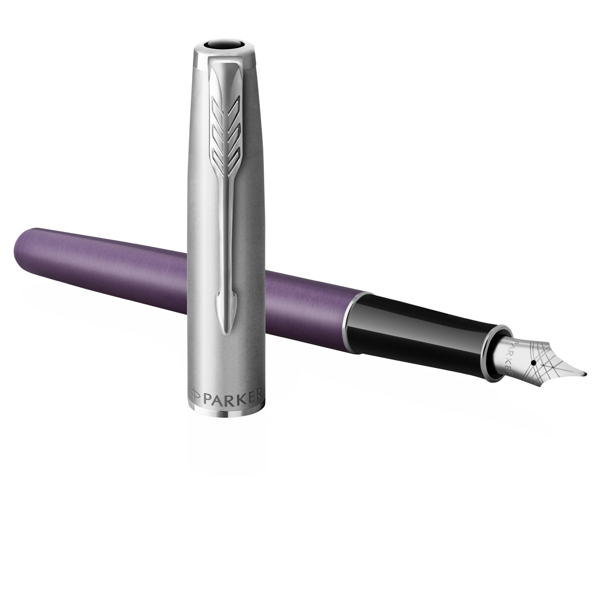 2169366, Ручка перьевая Parker Sonnet Sand Blasted Metal&Violet Lacquer